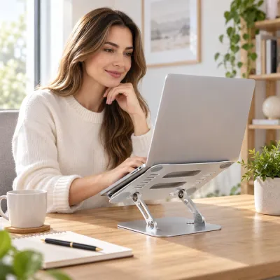 Stojan na notebook nastaviteľný SPRINGOS Lapteq HA4005 strieborný