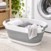 Skladací kôš na bielizeň 24 l SPRINGOS HA5108 sivo-biely