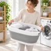 Skladací kôš na bielizeň 24 l SPRINGOS HA5108 sivo-biely