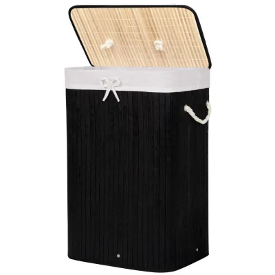 Kôš na bielizeň 72 l bambusový SPRINGOS BAMBOO HA0077 čierny