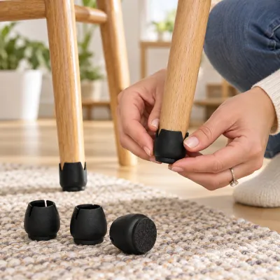 Silikónové krytky na nohy stoličiek 4ks 12–16 mm SPRINGOS HA7255 čierne