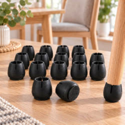 Silikónové krytky na nohy stoličiek 16ks 17–21 mm SPRINGOS HA7256 čierne