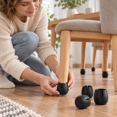 Silikónové krytky na nohy stoličiek 16ks 17–21 mm SPRINGOS HA7256 čierne
