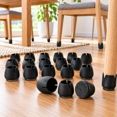 Silikónové krytky na nohy stoličiek 16ks 12–16 mm SPRINGOS HA7254 čierne