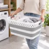 Kôš na bielizeň 24 l skladací SPRINGOS HA5109 sivo-biely