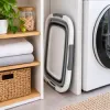 Kôš na bielizeň 24 l skladací SPRINGOS HA5109 sivo-biely