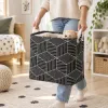 Úložný box 35 l skladací SPRINGOS HA0105 čierno-krémový