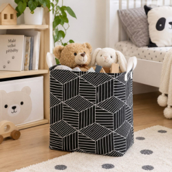 Úložný box 35 l skladací SPRINGOS HA0105 čierno-krémový