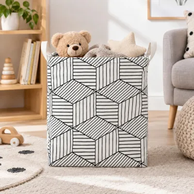 Úložný box 35 l skladací SPRINGOS HA0106 čierno-biely