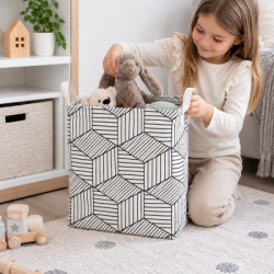 Úložný box 35 l skladací SPRINGOS HA0106 čierno-biely