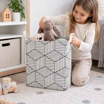 Úložný box 35 l skladací SPRINGOS HA0106 čierno-biely