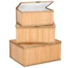Bambusové úložné boxy 3ks SPRINGOS HA0153 svetlo hnedé