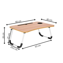 Stolík na notebook 60x40 cm SPRINGOS HA4011 svetlo hnedý