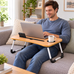 Stolík na notebook 60x40 cm SPRINGOS HA4011 svetlo hnedý