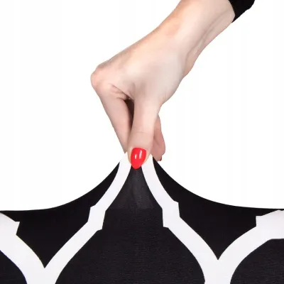 Poťah na stoličku marocký ďatelina SPRINGOS SPANDEX HA0048 čierno-biely