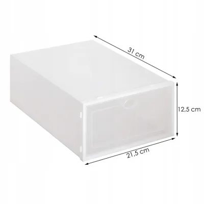 Úložný box na topánky 31x21,5x12,5 cm SPRINGOS HA3007 biely