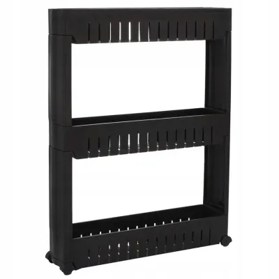 Regál na kolieskach 54x12,5x70 cm 3 polica SPRINGOS HA1016 čierny