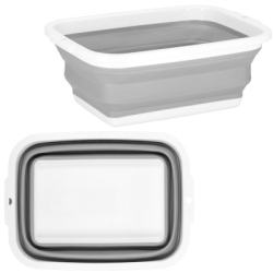 Skladací kôš na bielizeň 8,5 l SPRINGOS HA5106 šedo-biely