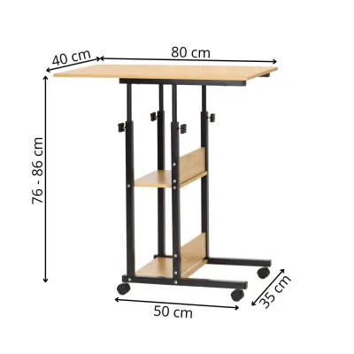 Stolík na notebook 80x40 cm SPRINGOS Lineo HF0060 svetlo hnedý