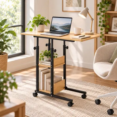 Stolík na notebook 80x40 cm SPRINGOS Lineo HF0060 svetlo hnedý