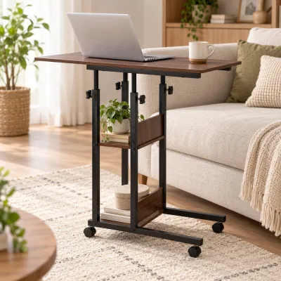 Stolík na notebook 80x40 cm SPRINGOS Lineo HF0061 tmavo hnedý