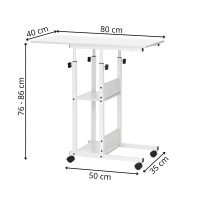 Stolík na notebook 80x40 cm SPRINGOS Lineo HF0059 biely
