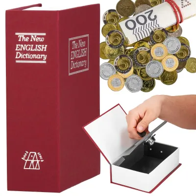Trezor kniha 18x11, 5x5, 5 cm SPRINGOS HA5044 Safebook S vínový