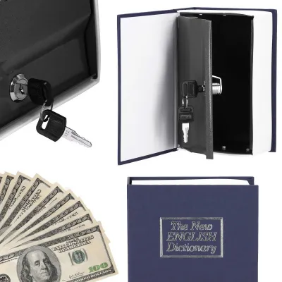 Trezor kniha 26,5x20x6,5 cm SPRINGOS HA5048 Safebook L modrý