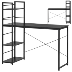 Písací stôl s policami 120x48 cm SPRINGOS Nexo HF0046 čierny