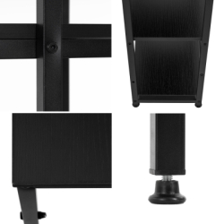 Písací stôl s policami 120x48 cm SPRINGOS Nexo HF0046 čierny