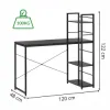 Písací stôl s policami 120x48 cm SPRINGOS Nexo HF0046 čierny