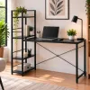 Písací stôl s policami 120x48 cm SPRINGOS Nexo HF0046 čierny