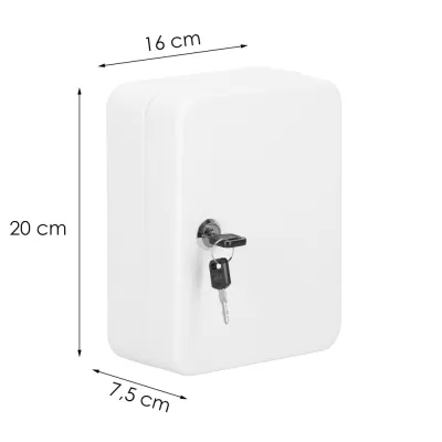 Skrinka na kľúče 20 háčikov 20×16×7,5 cm SPRINGOS HA5028 biela