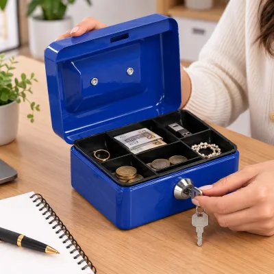 Príručná pokladňa SPRINGOS CASHBOX 1 modrá