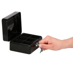 Príručná pokladňa 15x12x8 cm SPRINGOS CASHBOX HA5038 čierna