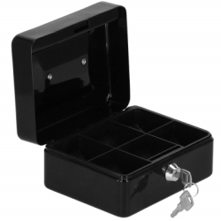 Príručná pokladňa 15x12x8 cm SPRINGOS CASHBOX HA5038 čierna
