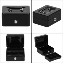 Príručná pokladňa 15x12x8 cm SPRINGOS CASHBOX HA5038 čierna