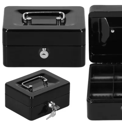 Príručná pokladňa 15x12x8 cm SPRINGOS CASHBOX HA5038 čierna