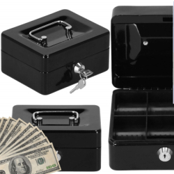 Príručná pokladňa 15x12x8 cm SPRINGOS CASHBOX HA5038 čierna
