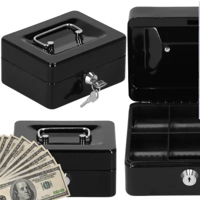 Príručná pokladňa 15x12x8 cm SPRINGOS CASHBOX HA5038 čierna