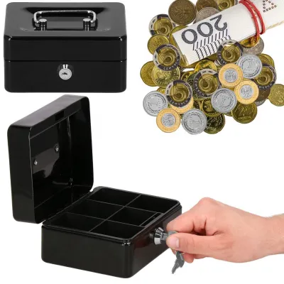 Príručná pokladňa 15x12x8 cm SPRINGOS CASHBOX HA5038 čierna