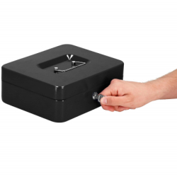 Príručná pokladňa 30x24x9 cm SPRINGOS CASHBOX HA5042 čierna