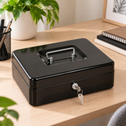 Príručná pokladňa 30x24x9 cm SPRINGOS CASHBOX HA5042 čierna