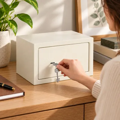 Trezor na peniaze na kľúč 31x20x20 cm SPRINGOS HA5056 béžový