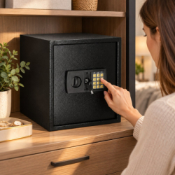 Trezor na peniaze 41,5x35x31 cm SPRINGOS HA5058 čierny