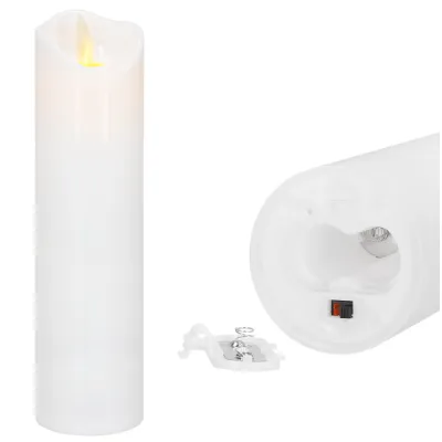 LED sviečka s pohyblivým plameňom 18,5 cm SPRINGOS HA7556 biela