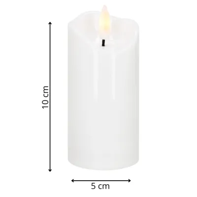 LED sviečka s pohyblivým plameňom 10 cm SPRINGOS HA7552 biela