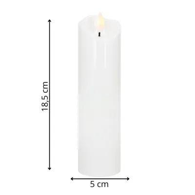 LED sviečka s pohyblivým plameňom 18,5 cm SPRINGOS HA7553 biela