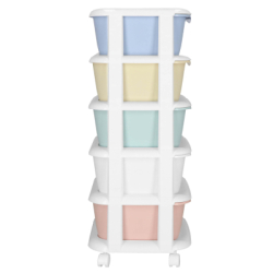 Regál na kolieskach 5 zásuviek SPRINGOS HA0213 viacfarebný