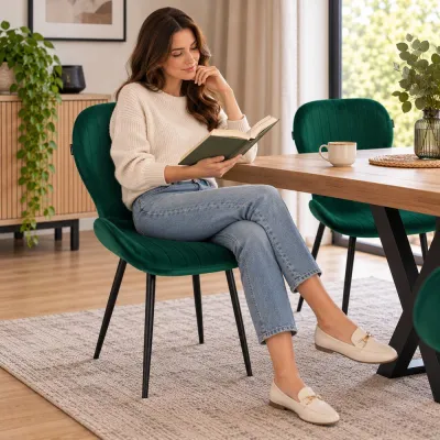 Čalúnená stolička ergonomická SPRINGOS HF0030 tmavo zelená